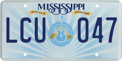MS license plate LCU047