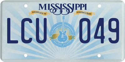 MS license plate LCU049