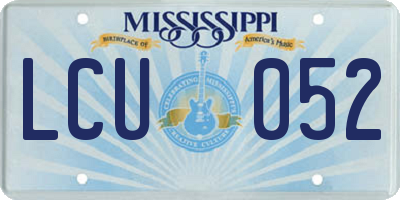 MS license plate LCU052