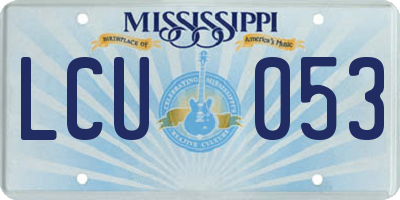 MS license plate LCU053