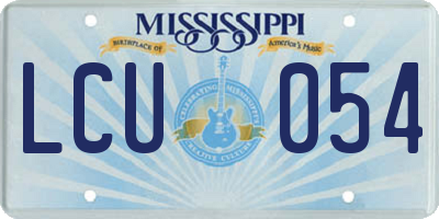 MS license plate LCU054