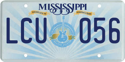 MS license plate LCU056