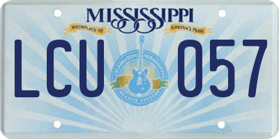 MS license plate LCU057