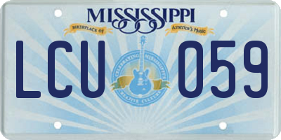 MS license plate LCU059