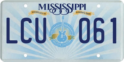 MS license plate LCU061