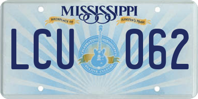 MS license plate LCU062
