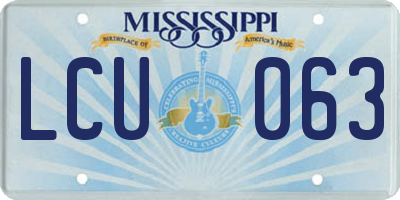 MS license plate LCU063
