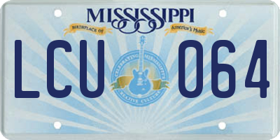 MS license plate LCU064