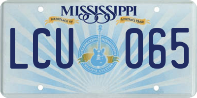 MS license plate LCU065