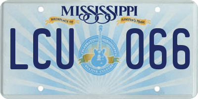 MS license plate LCU066