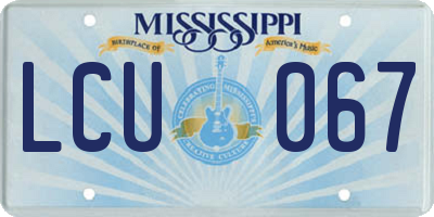 MS license plate LCU067