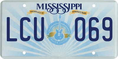 MS license plate LCU069