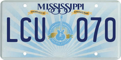 MS license plate LCU070