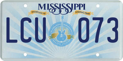 MS license plate LCU073