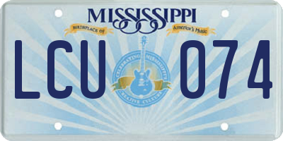 MS license plate LCU074