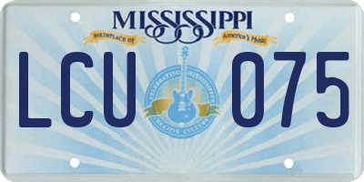 MS license plate LCU075