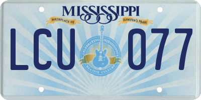 MS license plate LCU077