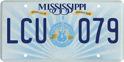 MS license plate LCU079