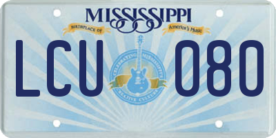 MS license plate LCU080