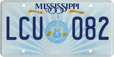 MS license plate LCU082