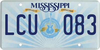 MS license plate LCU083
