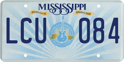 MS license plate LCU084