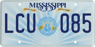MS license plate LCU085