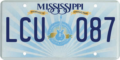 MS license plate LCU087