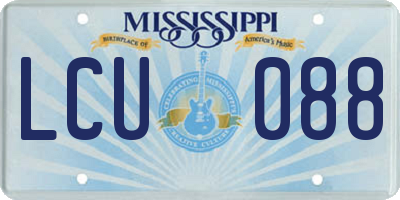 MS license plate LCU088