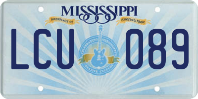 MS license plate LCU089