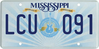 MS license plate LCU091
