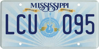 MS license plate LCU095