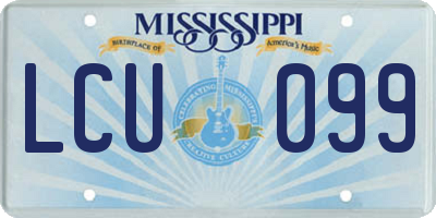 MS license plate LCU099