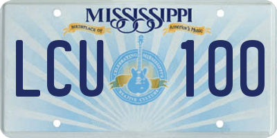 MS license plate LCU100