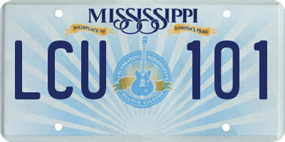 MS license plate LCU101