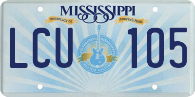 MS license plate LCU105