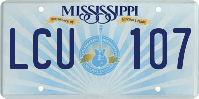 MS license plate LCU107