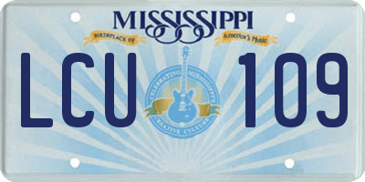 MS license plate LCU109