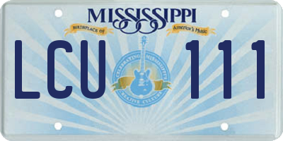 MS license plate LCU111