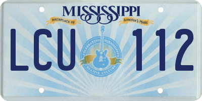 MS license plate LCU112
