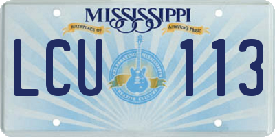 MS license plate LCU113