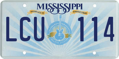 MS license plate LCU114