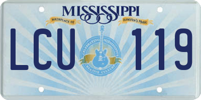 MS license plate LCU119