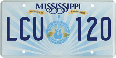 MS license plate LCU120