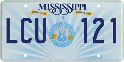 MS license plate LCU121