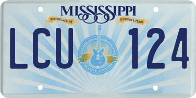 MS license plate LCU124