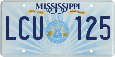 MS license plate LCU125