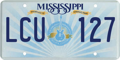 MS license plate LCU127