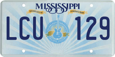 MS license plate LCU129