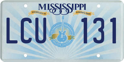MS license plate LCU131